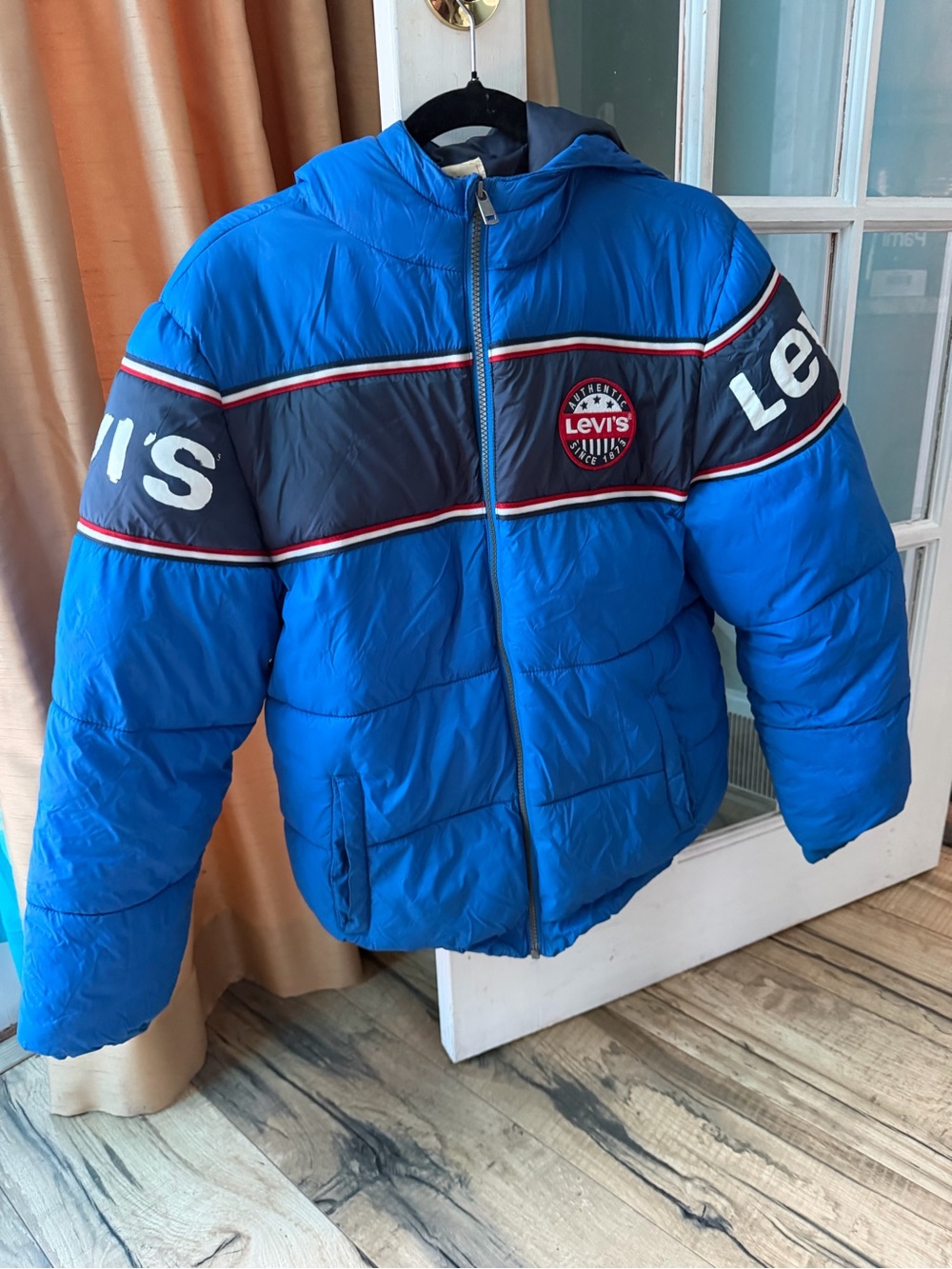 Levi's Bright Blue & Navy Kids Hooded Puffer Jacket